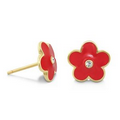 Lauren G. Adams Girls Flower Girl Post Earrings (Gold/Red)